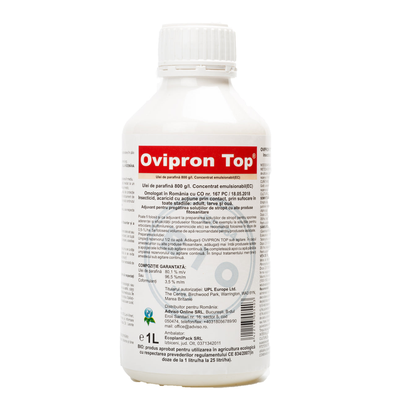 Ulei horticol Ovipron Top, insecticid bio (100ml, 250ml, 500ml, 1L)